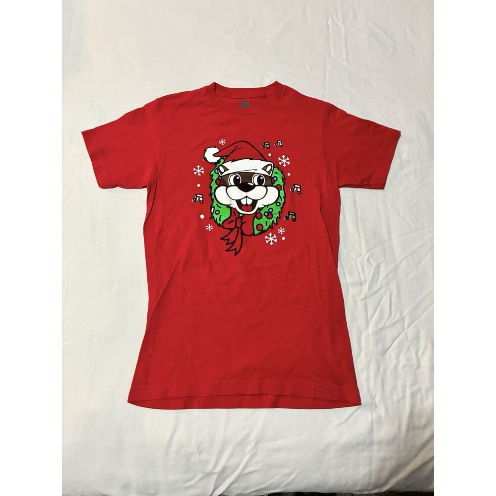 Buc-ee's Shirt Women’s Small Christmas Graphic Tee Rockin' Around The Tree Top